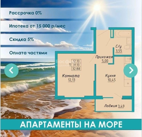 
  Продается апартамент 32.8 м². Фото 3.
