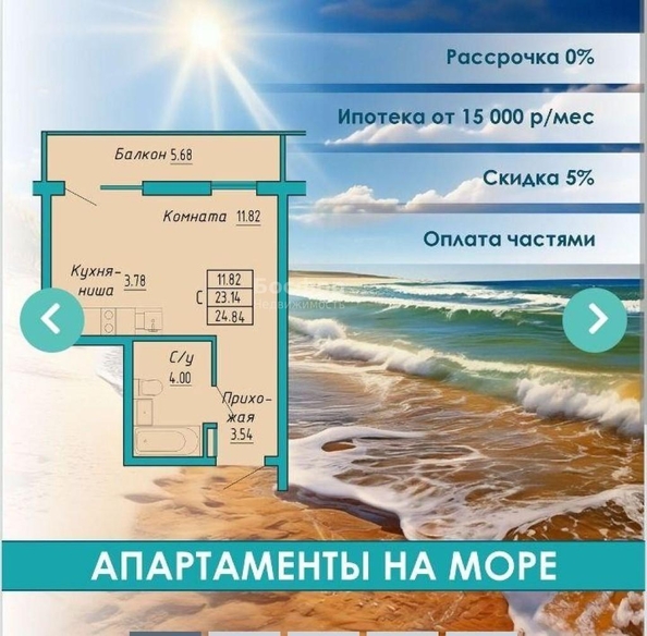 
  Продается апартамент 24.8 м². Фото 1.
