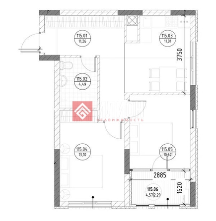 
  Продается 2-комн. квартира 52.7 м². Фото 7.