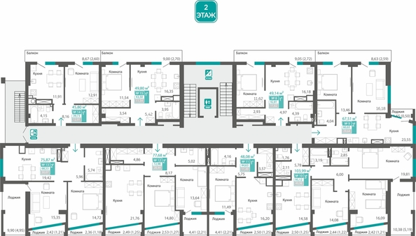 
  Продается 2-комн. квартира 60.65 м², в  Клубный дом Маяковский. Фото 1.