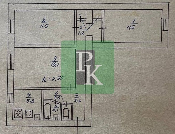 
  Продается 3-комн. квартира 57.1 м². Фото 19.