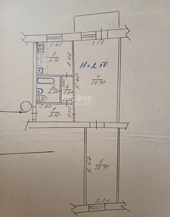 
  Продается 2-комн. квартира 44.5 м². Фото 3.