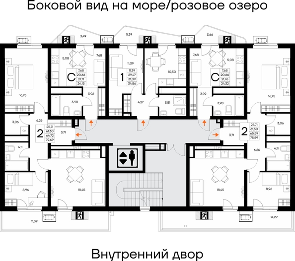 
  Продается 2-комн. квартира 75.59 м², в ЖК Прибрежный дом. Фото 1.