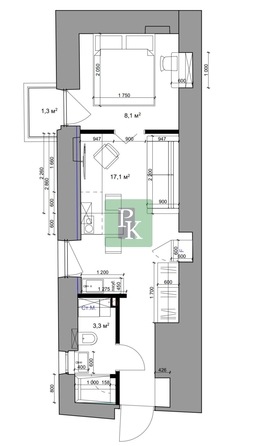 
  Продается 1-комн. квартира 30 м². Фото 13.