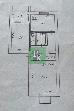 
  Продается 2-комн. квартира 57.4 м². Фото 34.