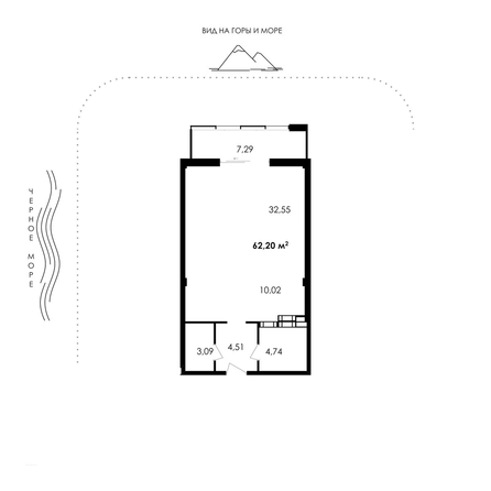 
  Продается апартамент 62.2 м², в АО Парк Плаза. Фото 1.