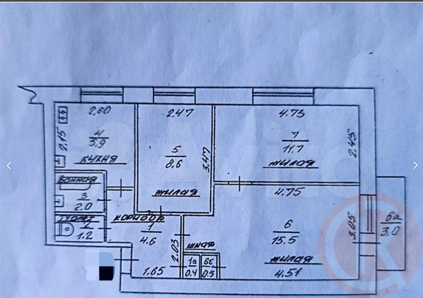 
  Продается 3-комн. квартира 50.4 м². Фото 13.