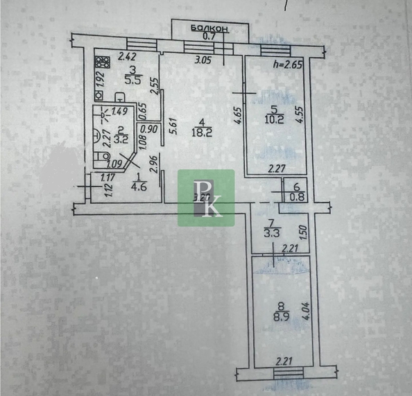 
  Продается 3-комн. квартира 54.7 м². Фото 18.