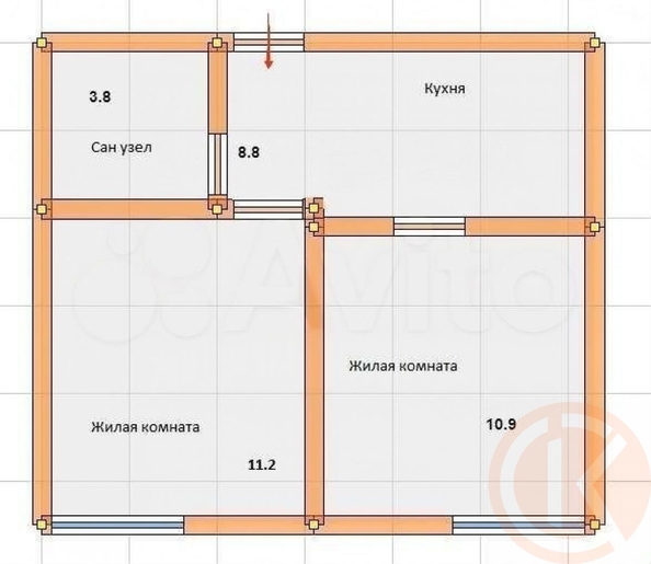 
  Продается 2-комн. квартира 37.4 м². Фото 2.