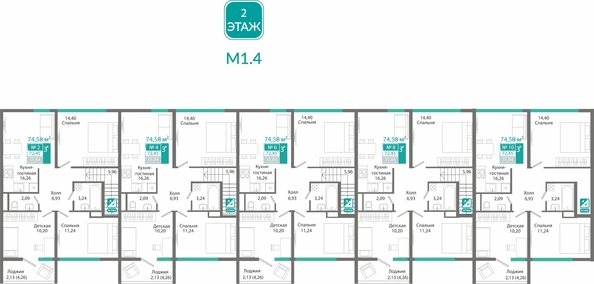 
  Продается 3-комн. квартира 72.45 м², в ЖК Горизонты 3. Фото 1.