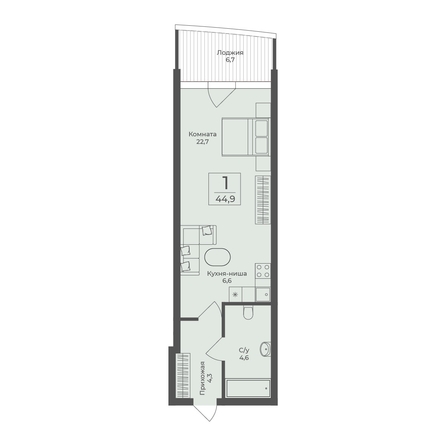 
  Продается апартамент 44.9 м², в АО Форос. Фото 2.