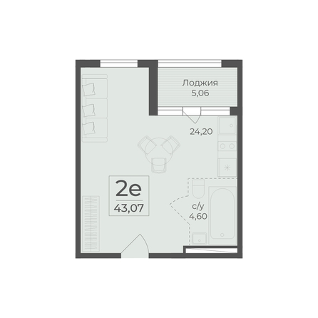 
  Продается 2-комн. квартира 43.07 м², в ЖК Ботаника, сек 1-2. Фото 2.