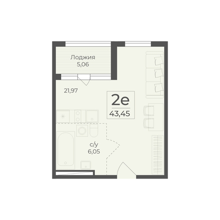 
  Продается 2-комн. квартира 43.45 м², в ЖК Ботаника, сек 1-2. Фото 2.