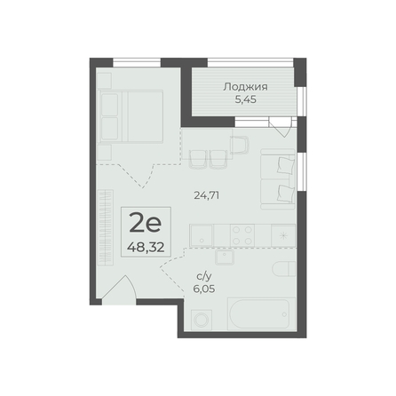 
  Продается 2-комн. квартира 48.32 м², в ЖК Ботаника, сек 1-2. Фото 2.