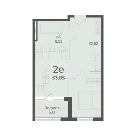 
  Продается 2-комн. квартира 53.85 м², в ЖК Ботаника, сек 1-2. Фото 2.