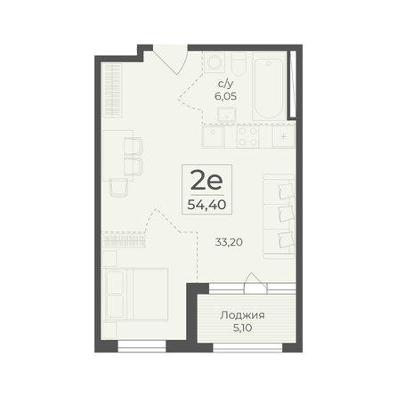
  Продается 2-комн. квартира 54.4 м², в ЖК Ботаника, сек 1-2. Фото 2.