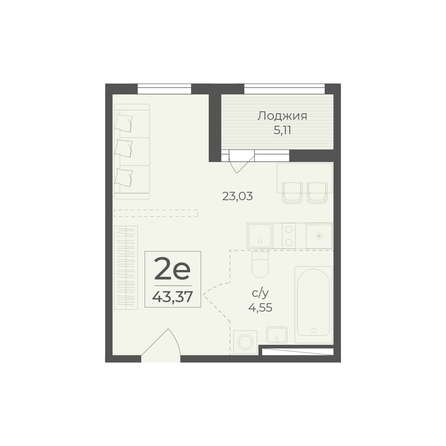 
  Продается 1-комн. квартира 43.37 м², в ЖК Ботаника, сек 1-2. Фото 2.