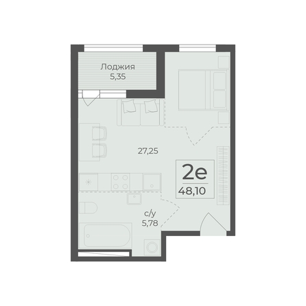 
  Продается 2-комн. квартира 48.1 м², в ЖК Ботаника, сек 1-2. Фото 2.
