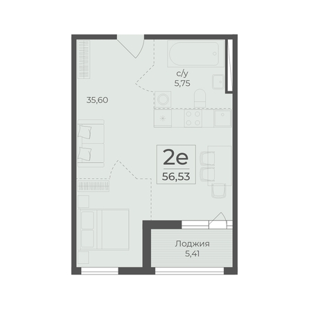 
  Продается 2-комн. квартира 56.53 м², в ЖК Ботаника, сек 1-2. Фото 2.