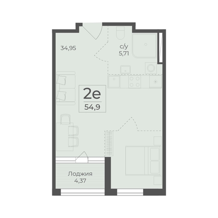 
  Продается 2-комн. квартира 54.9 м², в ЖК Ботаника, сек 3-4. Фото 2.