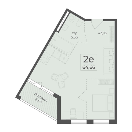 
  Продается 2-комн. квартира 64.66 м², в ЖК Ботаника, сек 3-4. Фото 2.