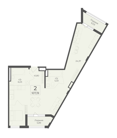 
  Продается 2-комн. квартира 107.19 м², в ЖК Ботаника, сек 3-4. Фото 2.
