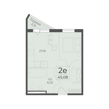 
  Продается 2-комн. квартира 45.08 м², в ЖК Ботаника, сек 3-4. Фото 2.