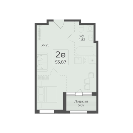 
  Продается 2-комн. квартира 53.87 м², в ЖК Ботаника, сек 3-4. Фото 2.