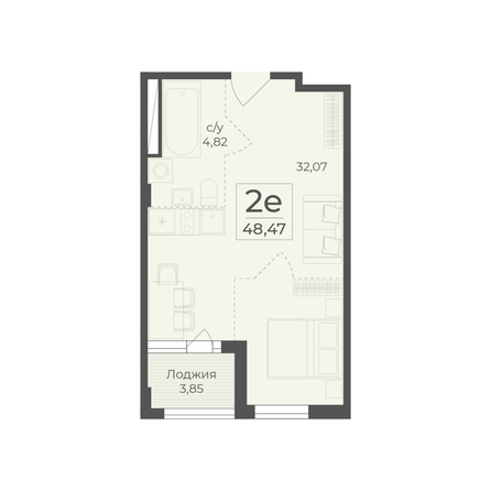 
  Продается 2-комн. квартира 48.47 м², в ЖК Ботаника, сек 3-4. Фото 2.