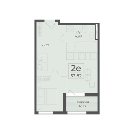 
  Продается 2-комн. квартира 53.82 м², в ЖК Ботаника, сек 3-4. Фото 2.