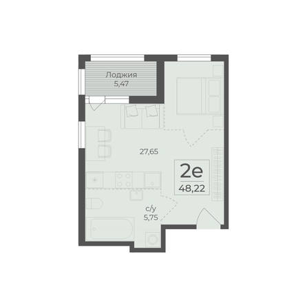 
  Продается 2-комн. квартира 48.22 м², в ЖК Ботаника, сек 3-4. Фото 2.