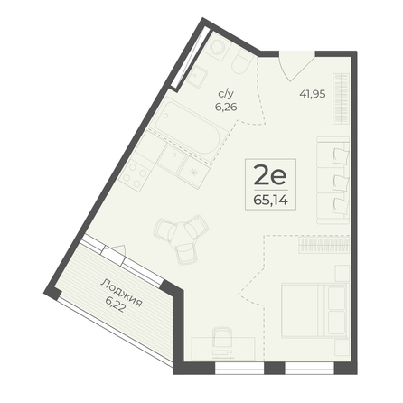 
  Продается 2-комн. квартира 65.14 м², в ЖК Ботаника, сек 5-6. Фото 2.