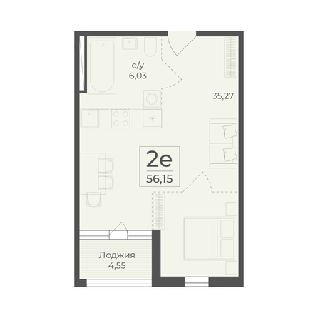 
  Продается 2-комн. квартира 56.15 м², в ЖК Ботаника, сек 5-6. Фото 2.