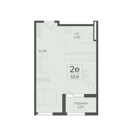 
  Продается 2-комн. квартира 53.9 м², в ЖК Ботаника, сек 5-6. Фото 2.