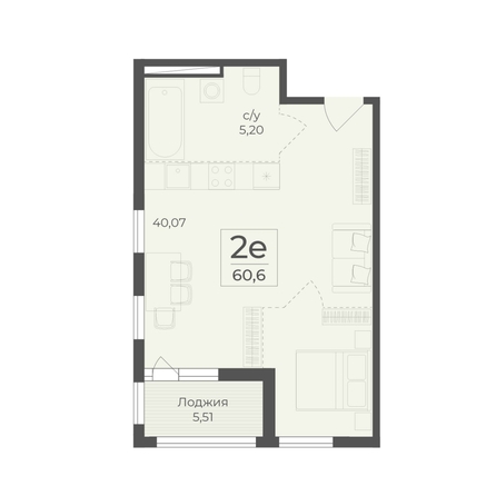 
  Продается 2-комн. квартира 60.6 м², в ЖК Ботаника, сек 5-6. Фото 2.
