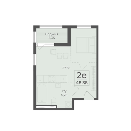 
  Продается 2-комн. квартира 48.38 м², в ЖК Ботаника, сек 5-6. Фото 2.