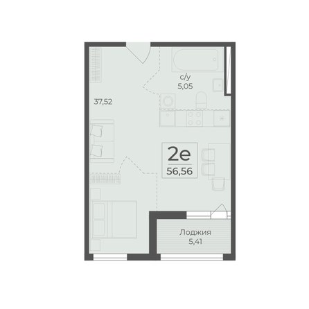 
  Продается 2-комн. квартира 56.56 м², в ЖК Ботаника, сек 5-6. Фото 2.
