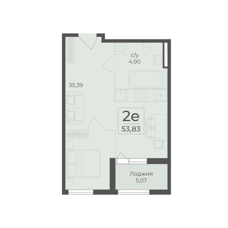 
  Продается 2-комн. квартира 53.83 м², в ЖК Ботаника, сек 5-6. Фото 2.