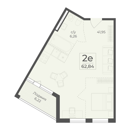 
  Продается 2-комн. квартира 62.84 м², в ЖК Ботаника, сек 5-6. Фото 2.