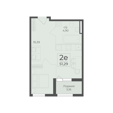 
  Продается 2-комн. квартира 51.29 м², в ЖК Ботаника, сек 5-6. Фото 2.