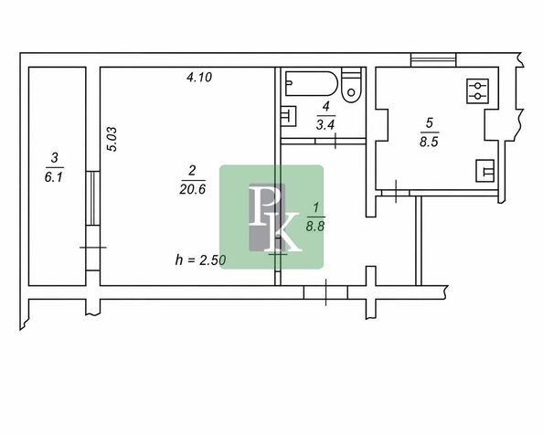 
  Продается 1-комн. квартира 47.4 м². Фото 22.