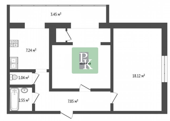 
  Продается 2-комн. квартира 55 м². Фото 6.