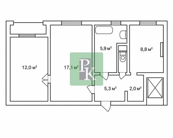 
  Продается 2-комн. квартира 49 м². Фото 23.