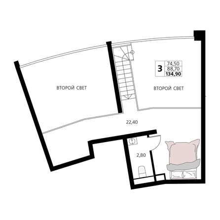 
  Продается апартамент 135.1 м², в АК Атлантис Космос Крым. Фото 1.