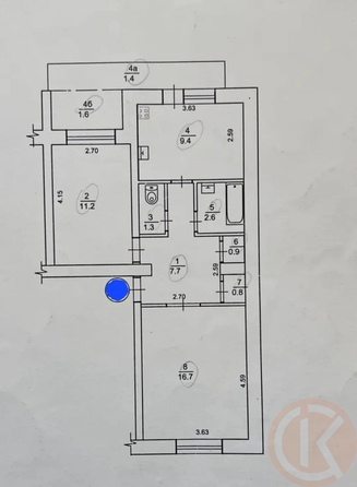 
  Продается 2-комн. квартира 50.6 м². Фото 22.