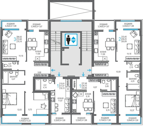 
  Продается 3-комн. квартира 72.6 м², в ЖК На Фонтанке. Фото 1.