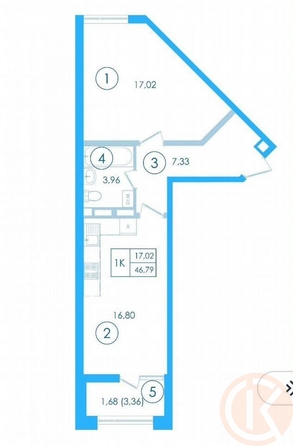 
  Продается 1-комн. квартира 46.7 м², в ЖК Мойнако Ривьера, 1 очередь. Фото 28.