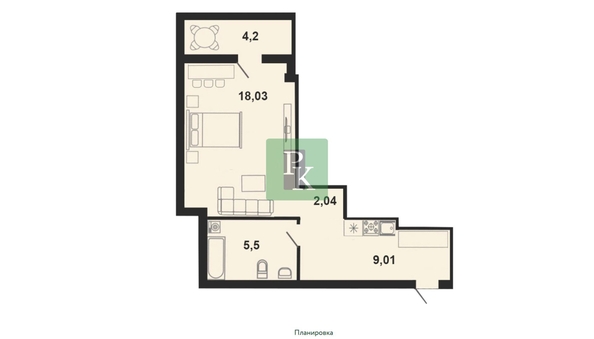 
  Продается апартамент 38 м². Фото 12.