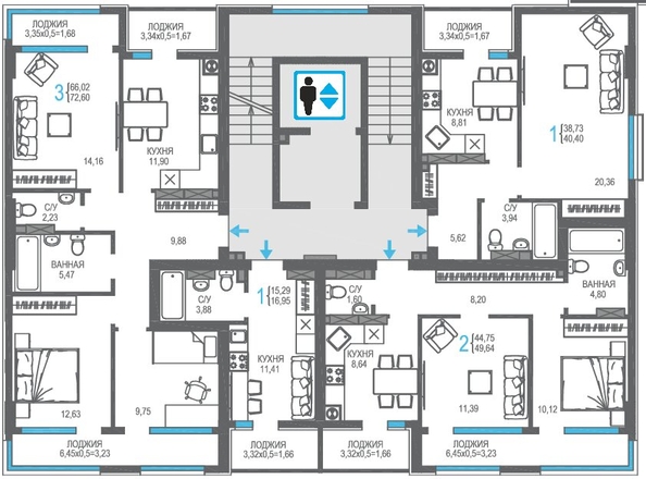 
  Продается 1-комн. квартира 40.4 м², в ЖК На Фонтанке. Фото 1.