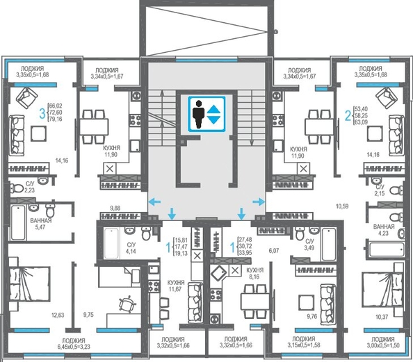 
  Продается 2-комн. квартира 58.25 м², в ЖК На Фонтанке. Фото 1.